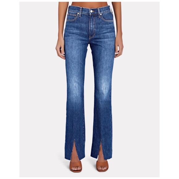 VERONICA BEARD Keane Split Hem Straight Leg High Rise Jeans Denim Size 25 *NEW* - Picture 4 of 6